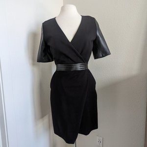 NWT The Kooples Black  Leather Mini Dress 38, 6